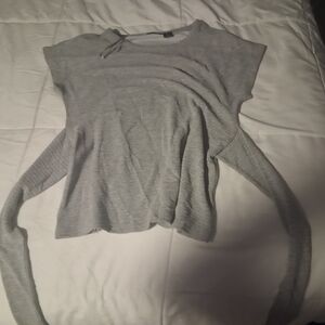 Tahari Heather Gray Knit Top